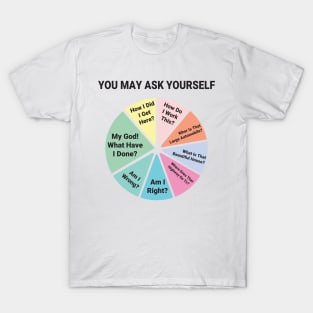 80's Music Retro Lyrics - You May Ask Yourself Pie Chart Classic T-Shirt